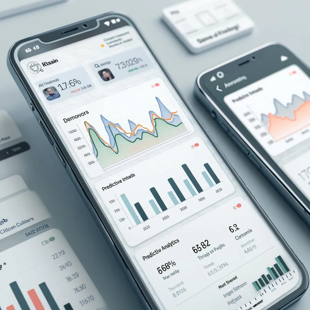 Interface utilisateur de l'application FinanceIA montrant des analyses prédictives