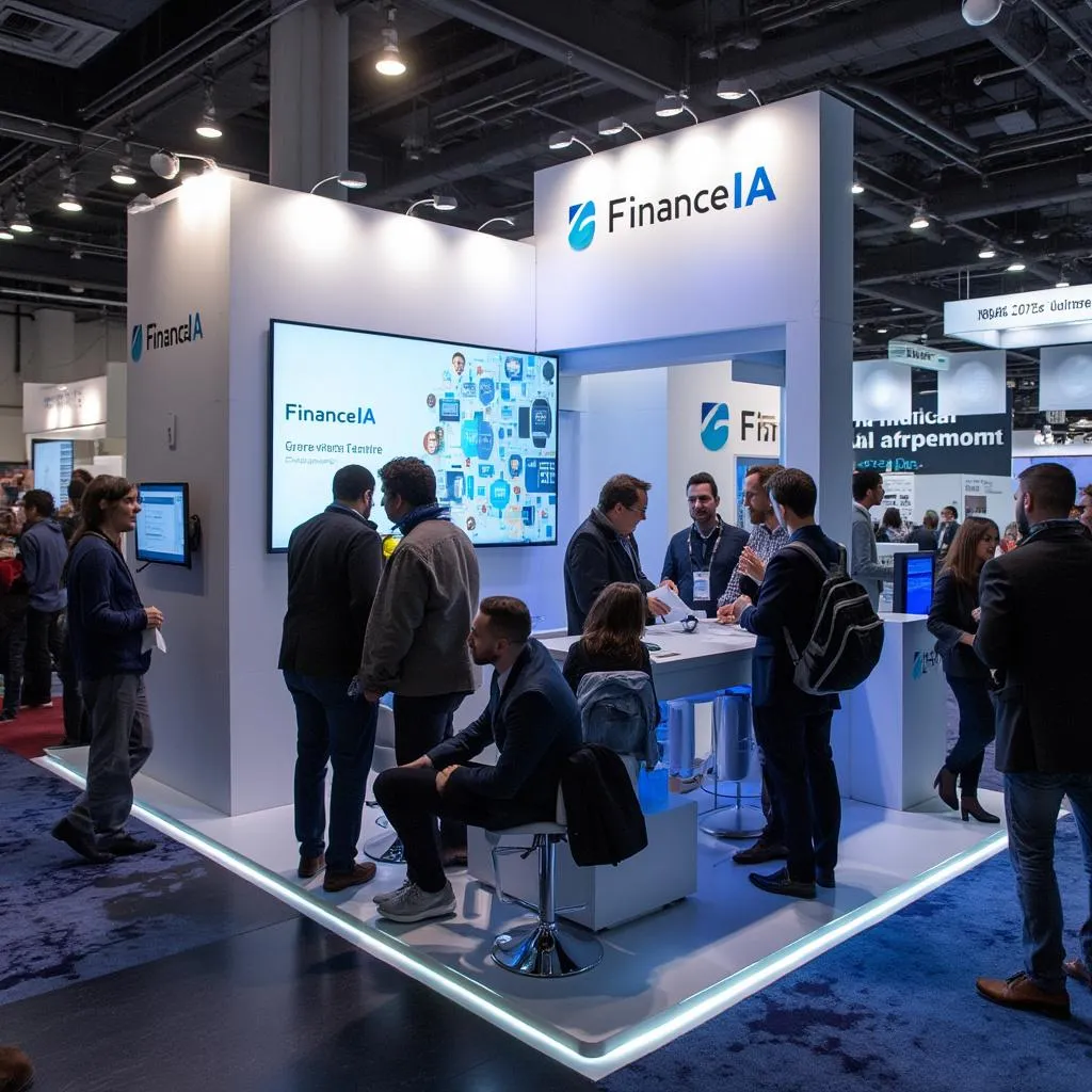 Stand de FinanceIA lors d'un sommet international sur l'innovation FinTech